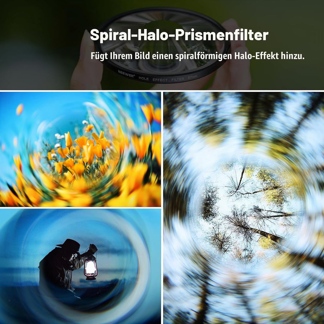 NEEWER 67mm Spirale Halo Kamera Objektiv Filter, Prisma K9 Optisches Glas Spezialeffekte Filter Foto