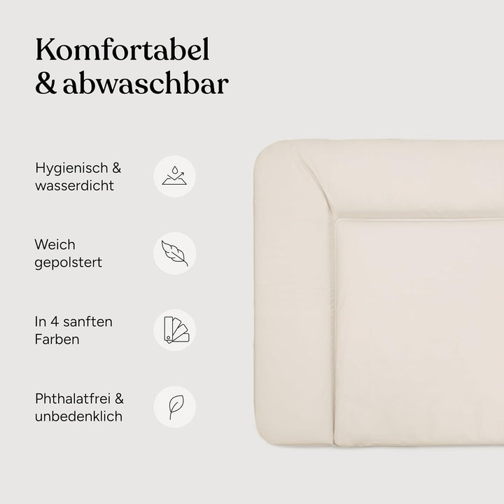 Ehrenkind® Abwaschbare Wickelauflage - Hygienisch, Sicher und Vielseitig in Beige | Wickelauflage 72