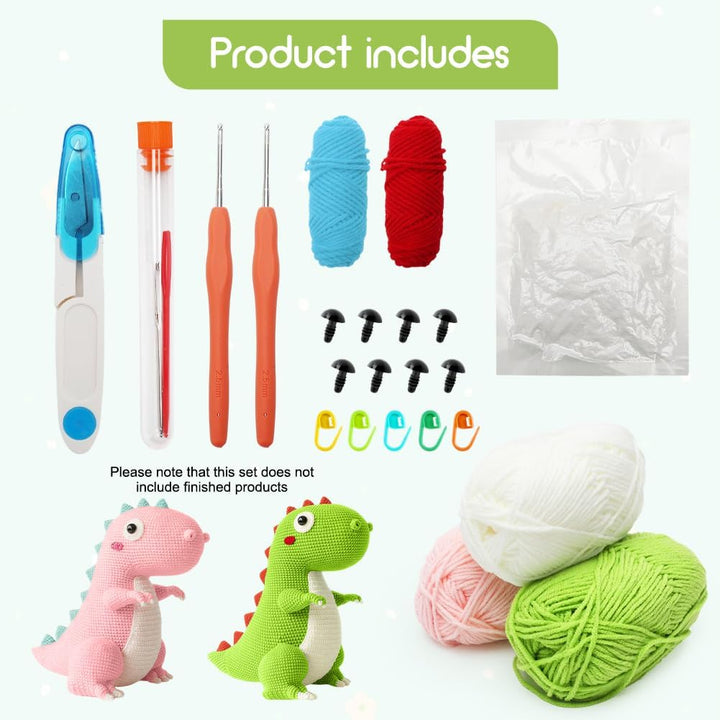 Tutamaz Häkelset für Anfänger,Häkel-Starter-Kits,Tiere Häkeln Set Crochet Kit mit Video Anleitung Hä