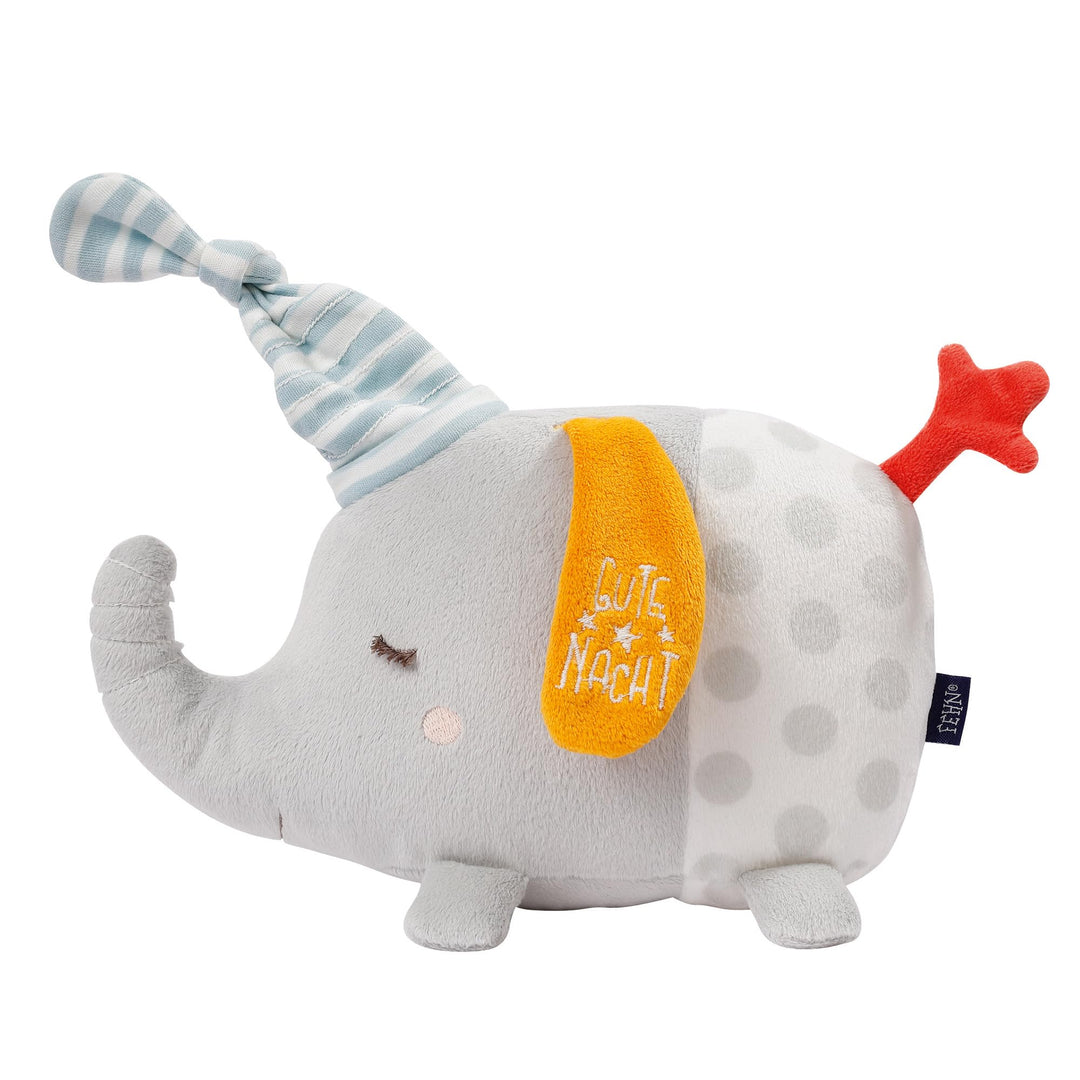Fehn Nachtlicht Elefant – Schlummerlicht & Einschlafhilfe: Kuscheltier mit „Glow-in-The-Dark“-Bestic