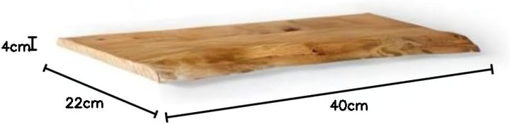 1 Original BestLoft® Wandregal Ruby mit Baumkante aus Eiche Wandboard (40cm), 40cm