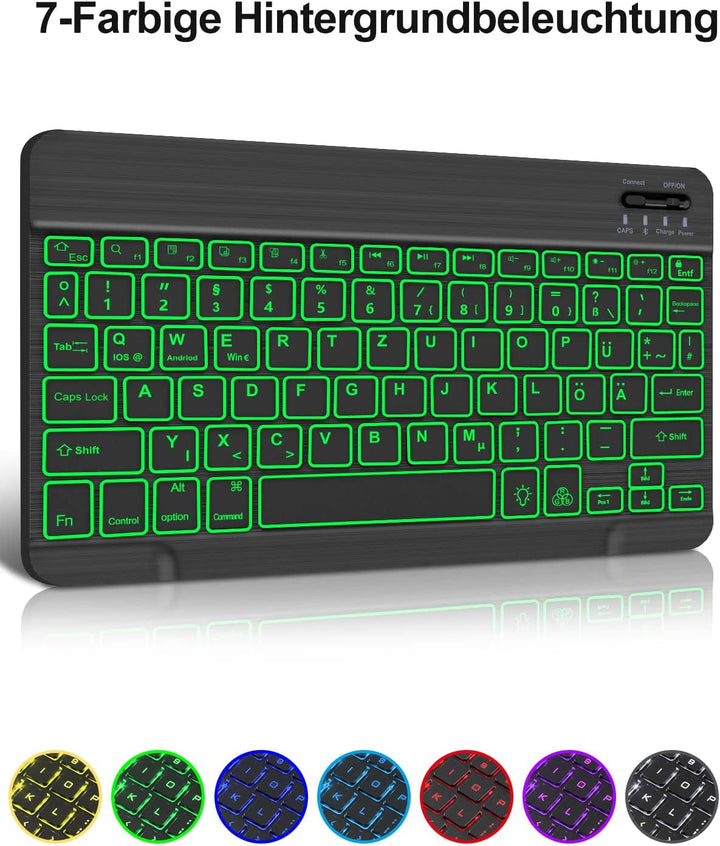 Tastatur Hülle für iPad Air 2019(3. Gen)，iPad 9.Gen,8.Gen, 7.Gen 2021/2020/2019 (10.2), iPad Pro 10,