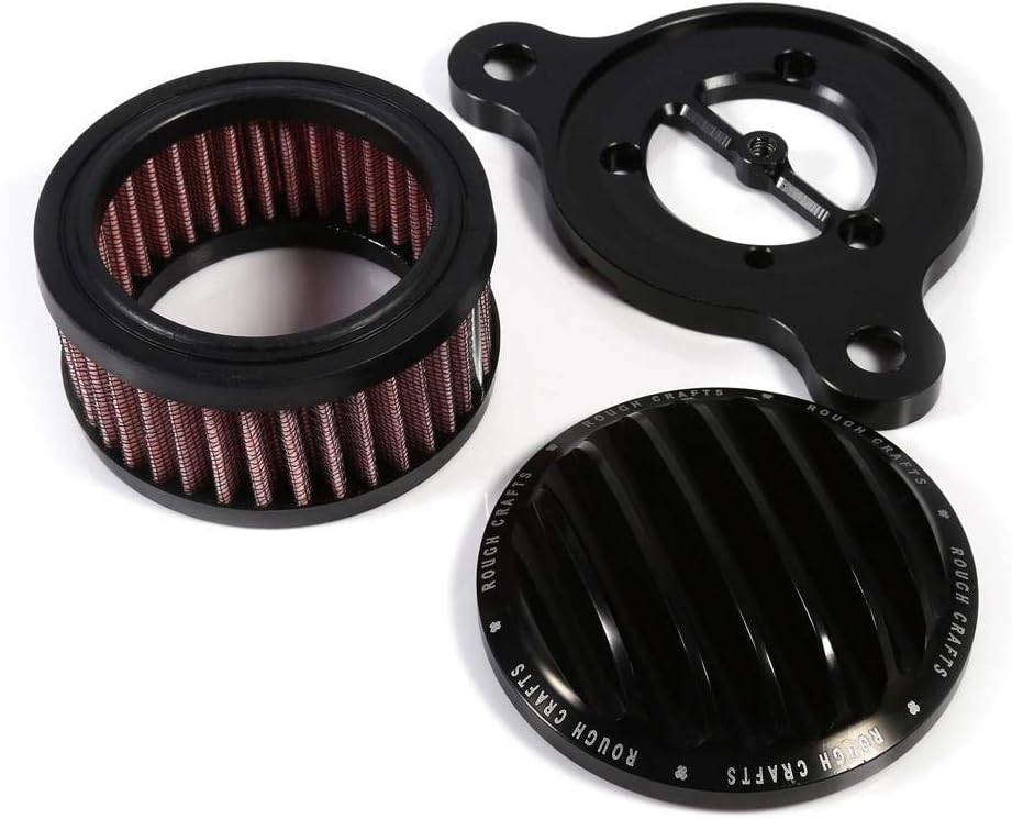 luftfilter Motorrad Luftfilter Ansaugfiltersystem Kit für Sportster XL883 XL1200 2004-2015(Schwarz)