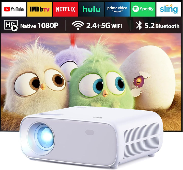 2025 Neues Hochleistungsbeamer, unterstützt Switch und PS5 ohne Verzögerung, Beamer mit WiFi und Blu