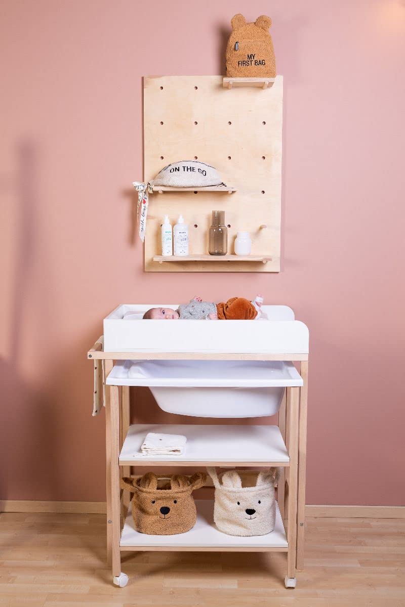 Chilldhomme, Wickeltisch mit Badewanne, Räder erleichtern das Verschieben, Wechseleinheit, robust, o