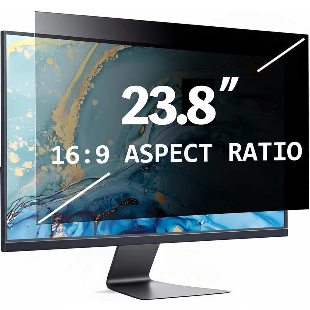 23.8 Zoll 16:9 Bildschirm Blickschutzfilter für Computer Monitor,Anti-Blaulicht Blendfrei Abnehmbare