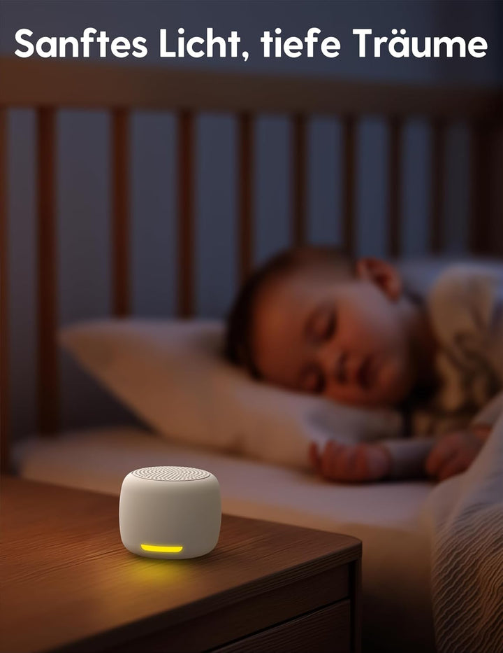 BABELIO White Noise Machine Baby Tragbare Mini-Soundmaschine für Erwachsene und Babys, Nachtlicht, 1