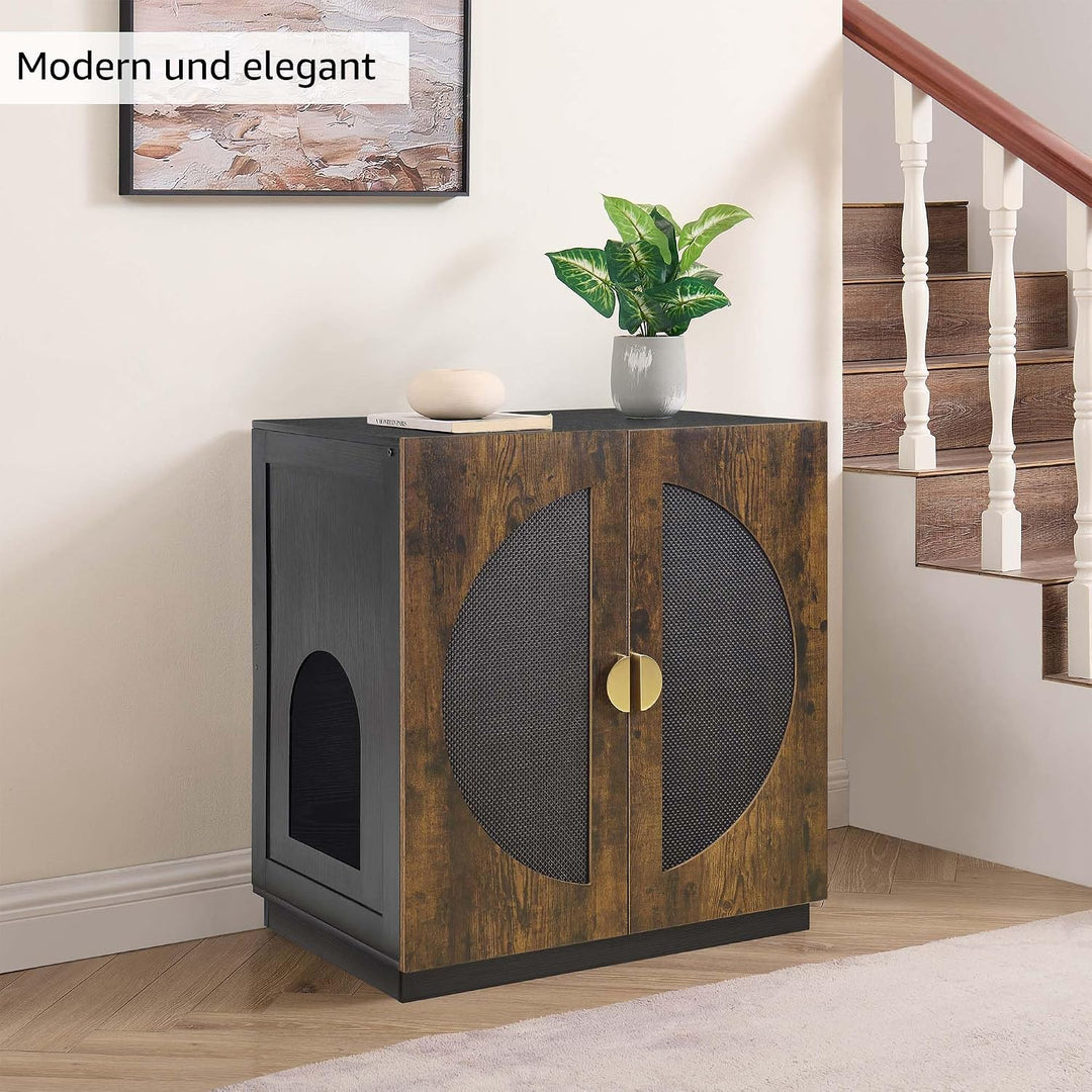 unipaws Katzenklo Möbel mit Regalen, Hohes Verstecktes Katzenklo Gehäuse für hohe oder Top Entry Kat