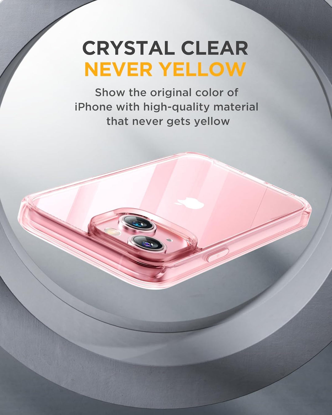 Miracase 360 Grad für iPhone 15 Hülle mit Eingebaut Glas Schutzfolie und Kameraschutz, Stossfest Kom