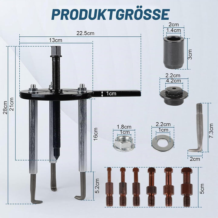 21 in 1 Lagerabzieher Set, Innenlager Abzieher mit 6 Grössen Abzieherkopf, Kugellager Abzieher mit A