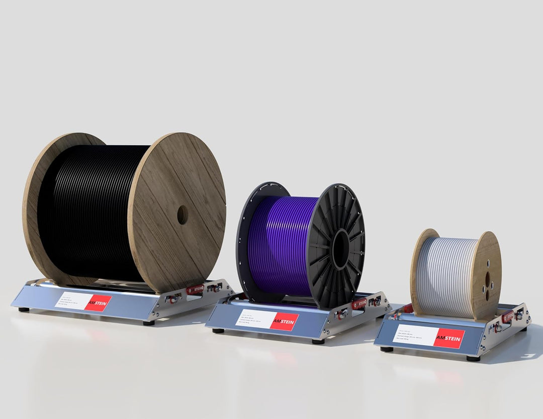 Profi Kabelabwickler AMR-580 mit 4 gebremsten Lenkrollen für Kabeltrommeln 200-850mm, bis 300kg Trag