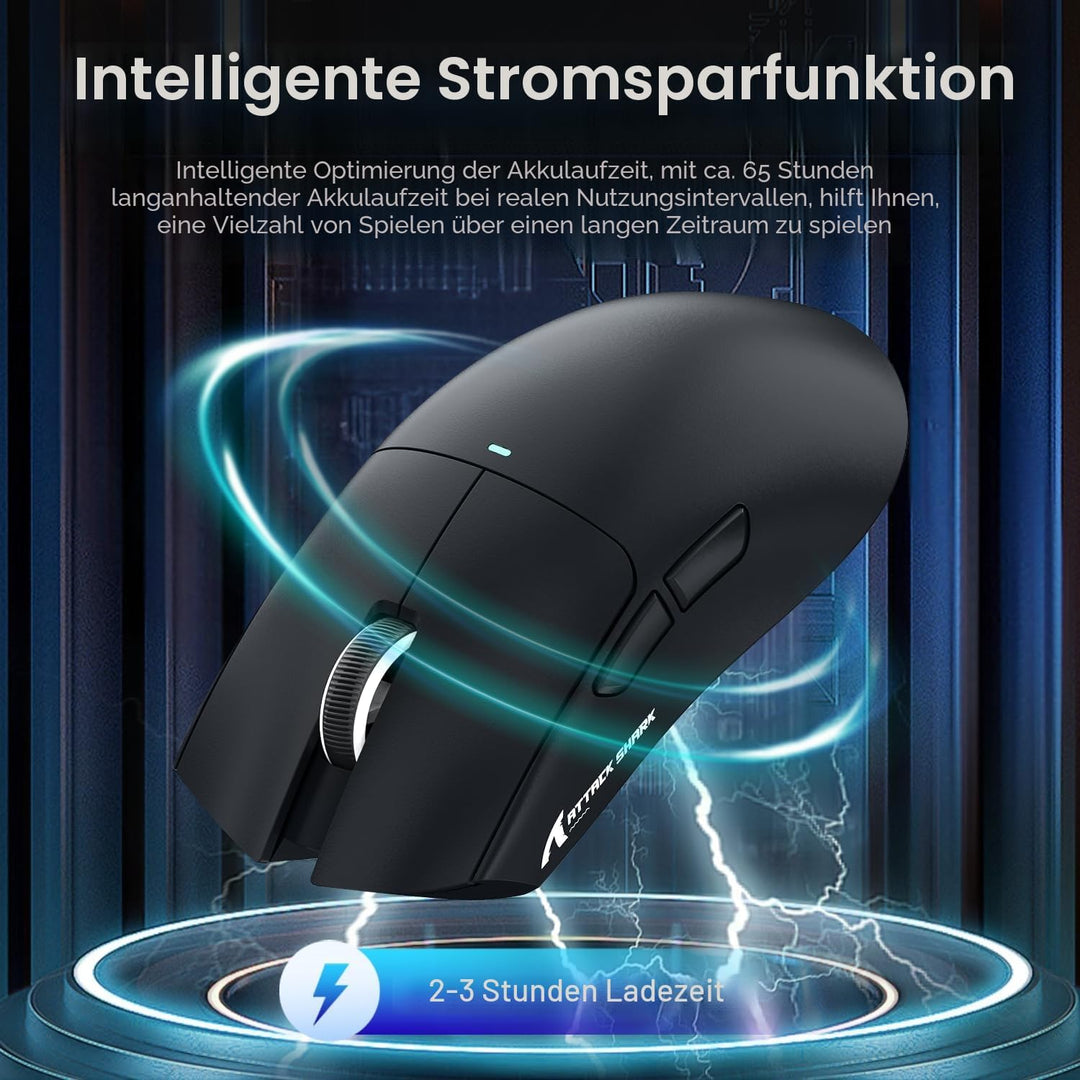 ATTACK SHARK X11 Gaming Mouse mit Magnetic Charging Dock, PixArt PAW3311 Gaming Sensor, BT/2.4G Wire