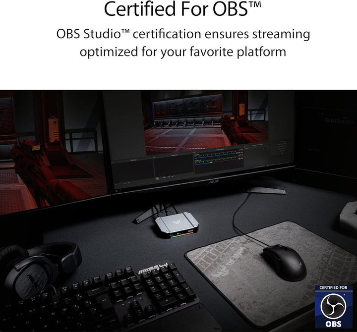ASUS TUF Gaming Capture Box (CU4K30) Streaming Box (bis zu 4K, bis zu 240Hz, 2x 3,5mm-Anschluss, kom