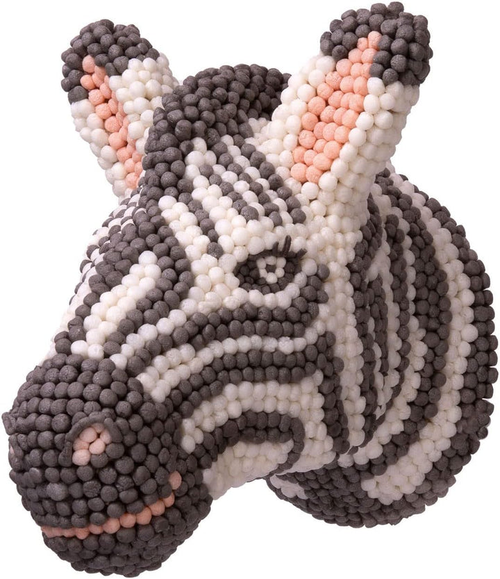 PlayMais Mosaic Home Zebra Wand-Dekoration zum Basteln | für Kinder ab 5 Jahren | 3D Zebrakopf aus 9