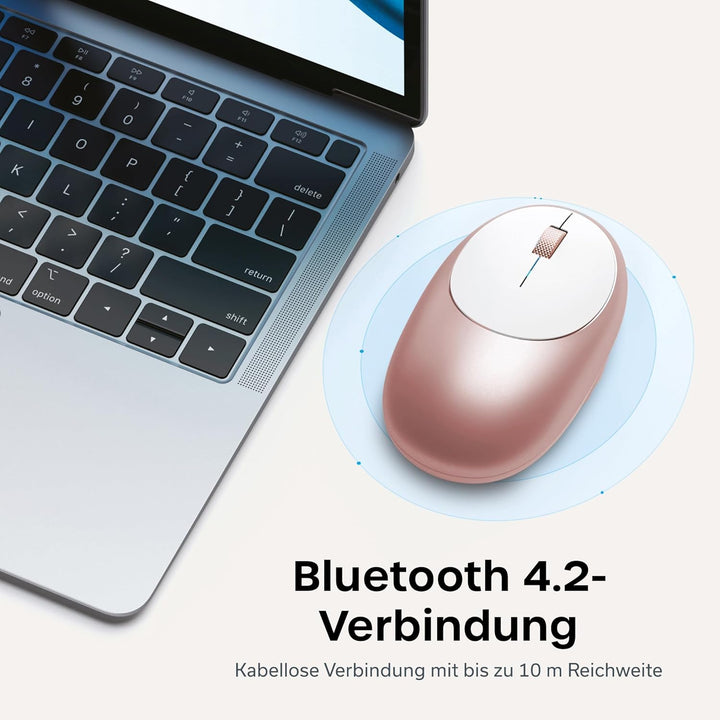 SATECHI Aluminium M1 kabellose Bluetooth-Maus mit wiederaufladbarem Typ-C-Anschluss – Für M2/M1 MacB