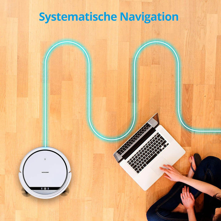 MEDION Saugroboter mit Wischfunktion und systematischer Navigation (Modell 2020, Gyro, 90 Min. Laufz