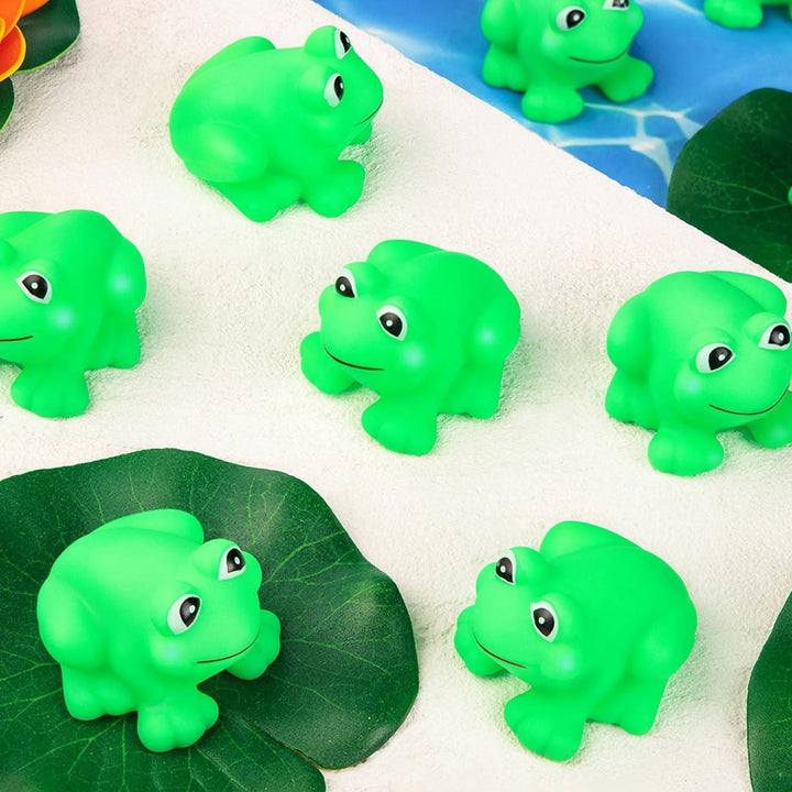 36pcs Rubber Floating Frogs for Kids, Cute Bath Toy Mini Frogs Floating Squeaky Frog for Cake Decora