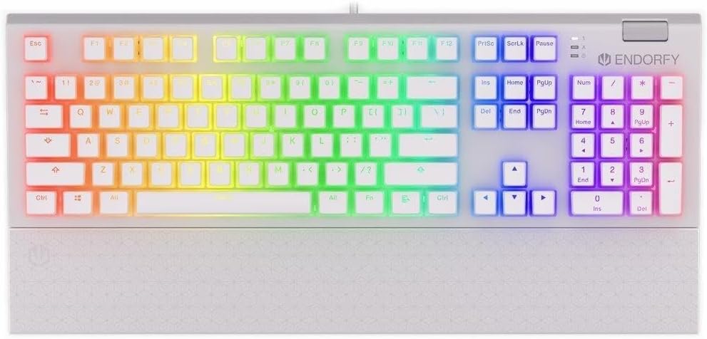 ENDORFY Omnis Pudding Onyx White Blue, mechanische Gaming Tastatur, QWERTY, Kailh Blue RGB, Pudding