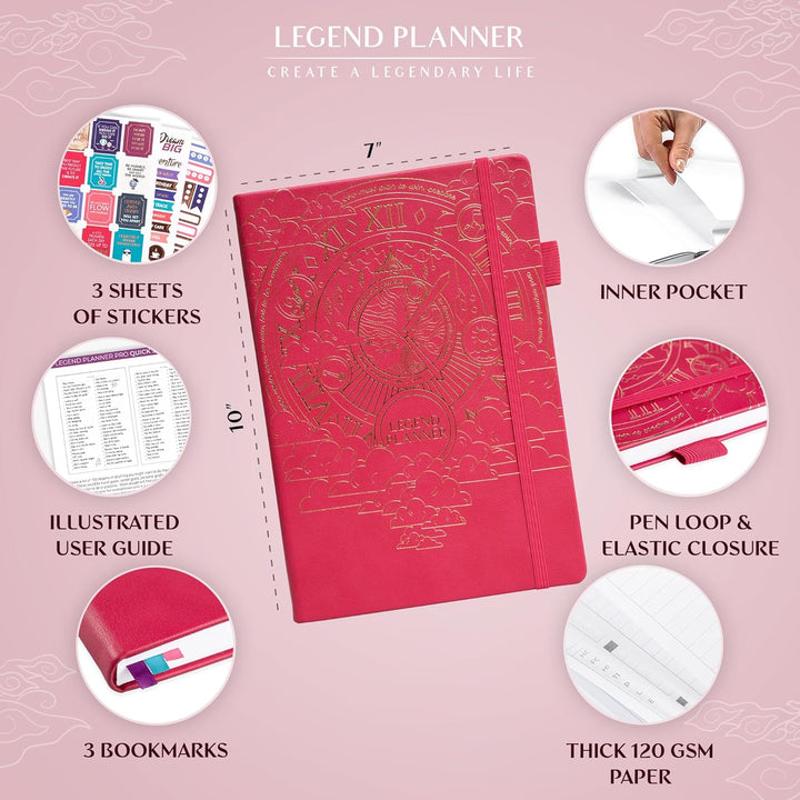 Legend Planner PRO - Deluxe Wochen- und Monatsplaner zur Steigerung der Produktivität und Erreichung