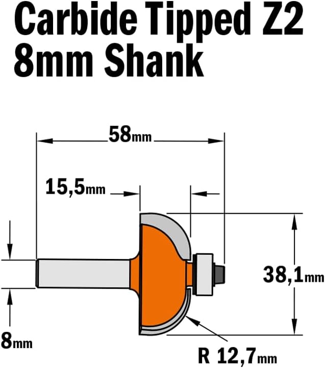 CMT Orange Tools 937.350.11 – Rodam Y. Convexo fragola. HM R S 8 D 38,1 12,7