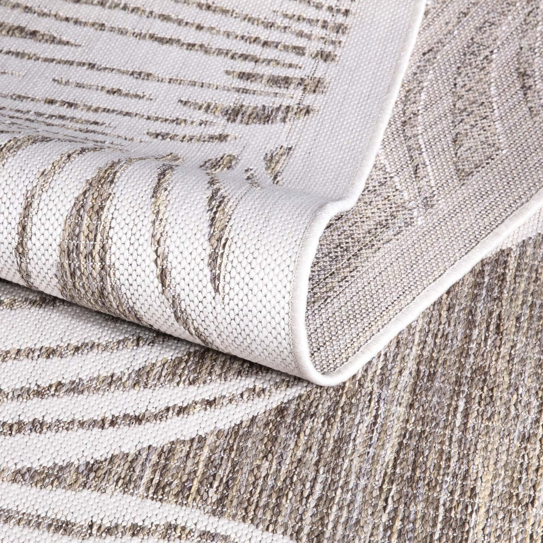 carpet city Outdoor-Teppich Wetterfest Balkon Terrassen - Beige in 120x120 cm Rund - Deko Teppiche A