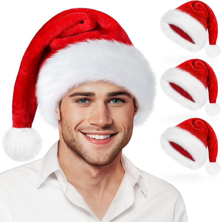 benpen Weihnachtsmütze Nikolausmütze plüsche weihnachtsmann mütze Rote Schwarz Grün Santa Mütze Bequ