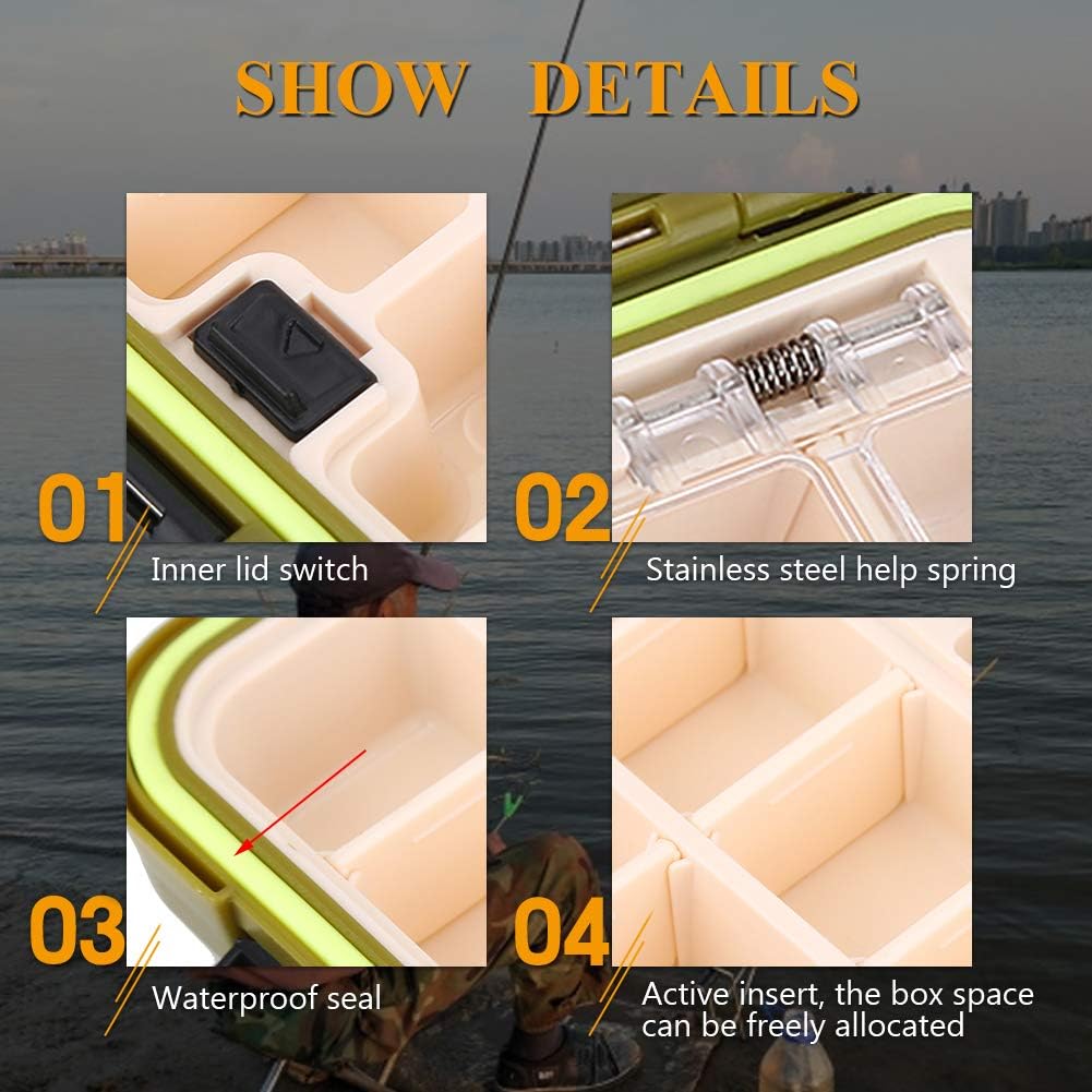 Angel Aufbewahrungsbox, 24 Slots Wasserdichte Angelköder Angelzubehör Aufbewahrungsbehälter(Orange )