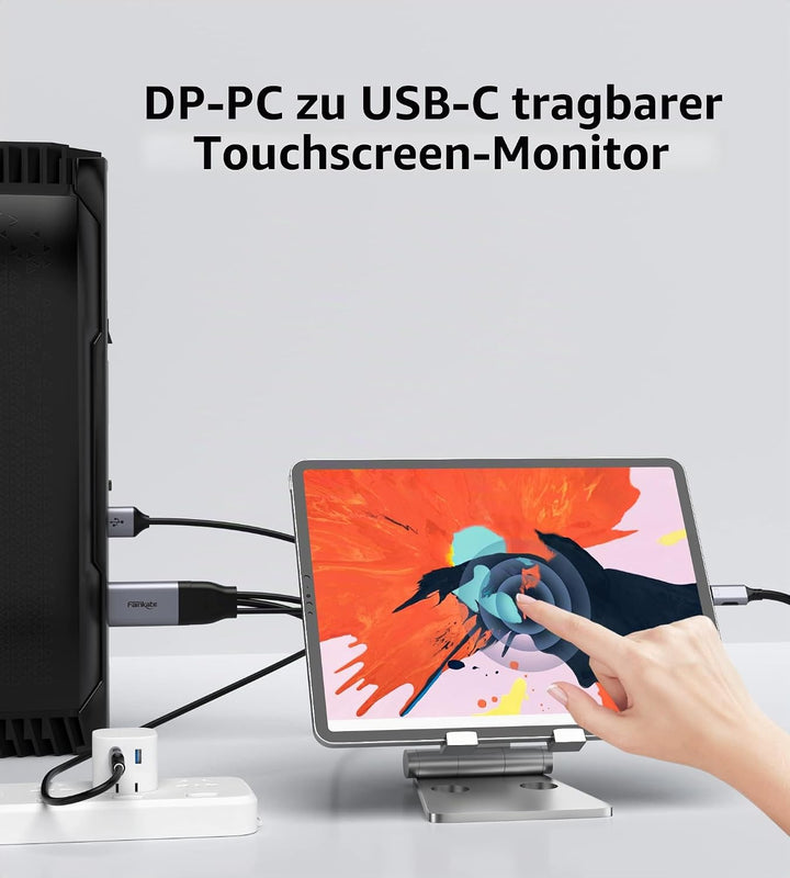 fairikabe DisplayPort auf USB C 4K 60Hz, Upgrade DisplayPort auf USB-C Kabel, 2m, unidirektionales D