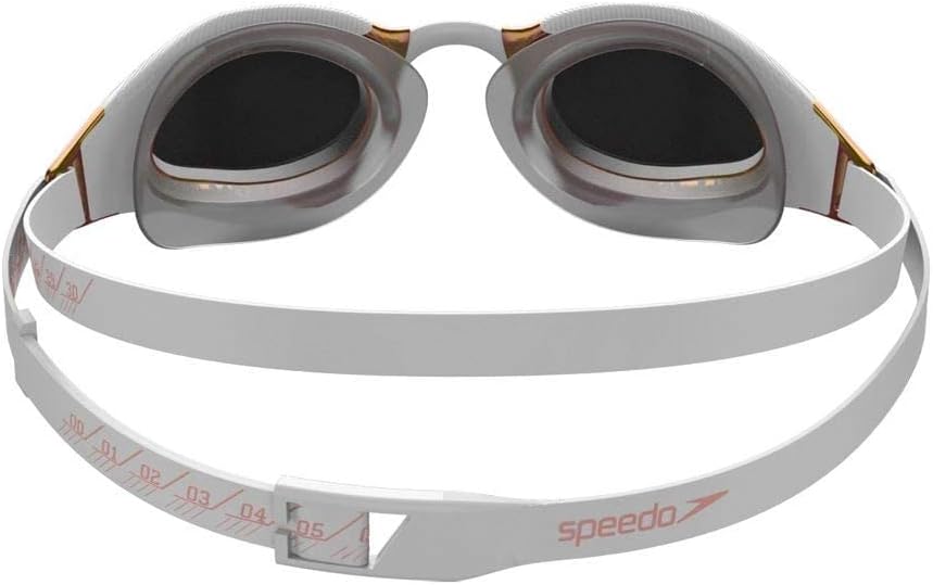 Speedo Unisex Fastskin Hyper Elite Mirror Schwimmbrillen (1er Pack) Einheitsgrösse Weiss/Oxidgrau/Ro