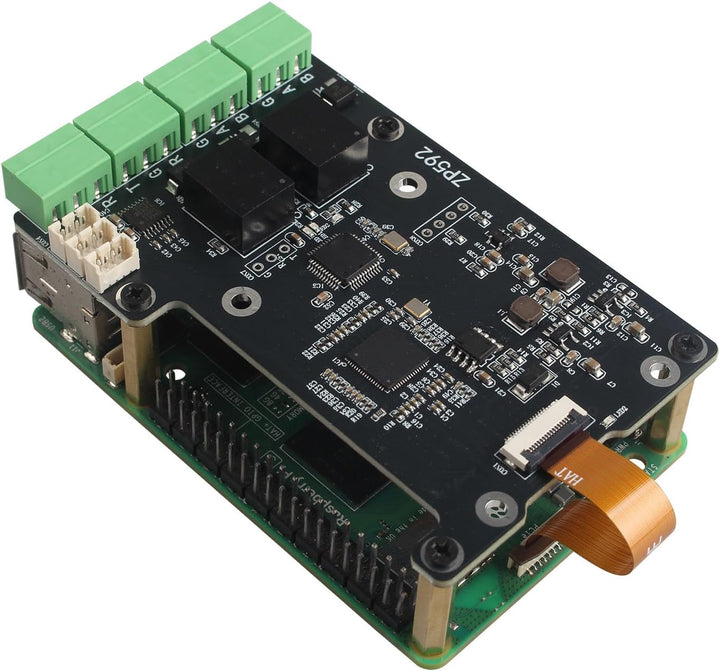ZDE ZP592 PCIe to 2 Channel RS485 2 Channel RS232 HAT Expansion Board for Raspberry Pi 5 PCIe to RS4