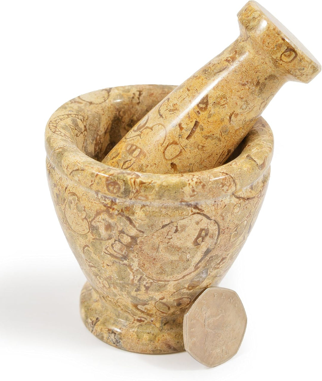 Mini Stössel und Mörser Fossiler Stein