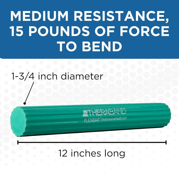 Thera-band Unisex – Erwachsene Bar Flexibler Übungsstab, grün-mittel, one Size
