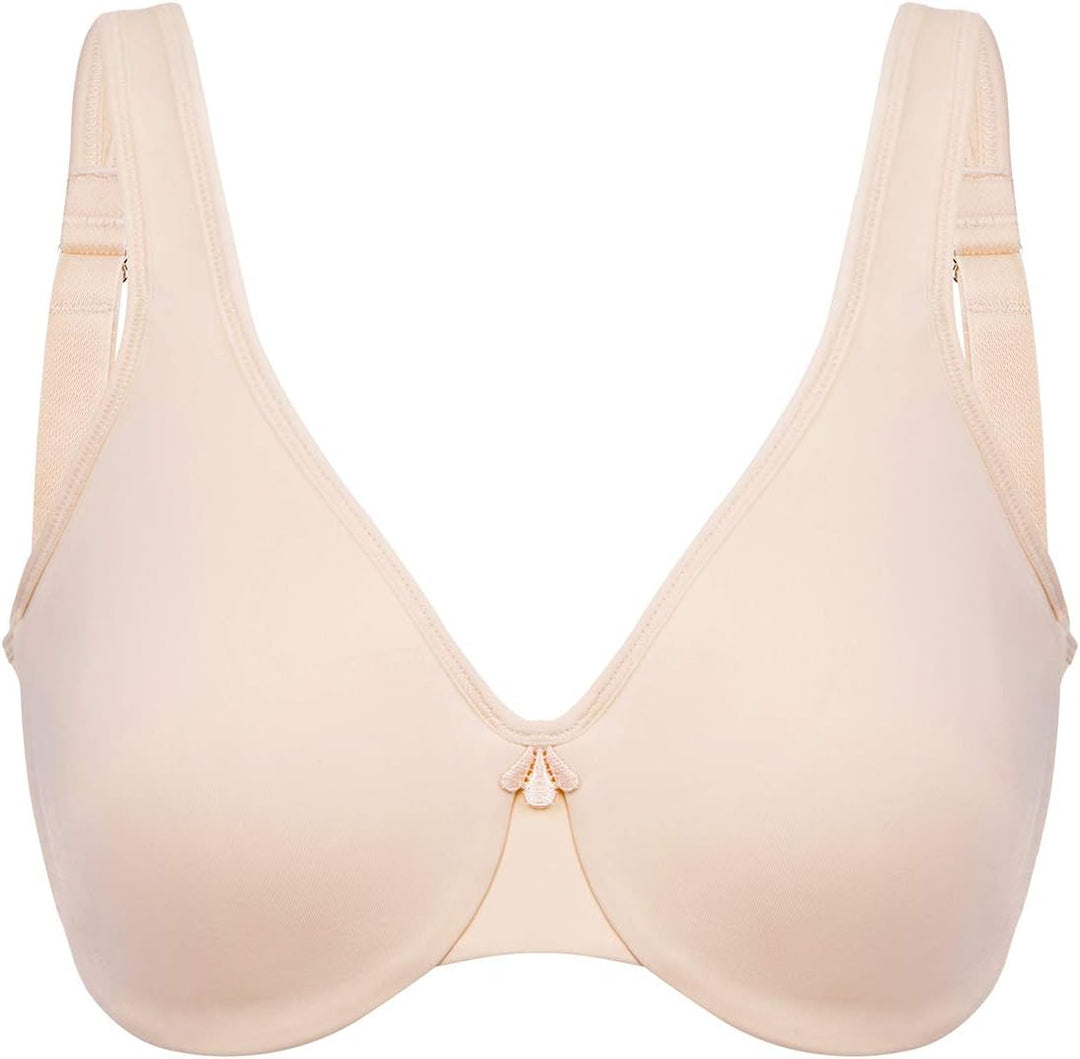 DELIMIRA Damen Minimizer BH mit Bügel Grosse Brüste Starker Halt Seamless Tshirt BHS Soft 70D Beige,