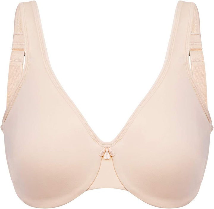DELIMIRA Damen Minimizer BH mit Bügel Grosse Brüste Starker Halt Seamless Tshirt BHS Soft 70D Beige,