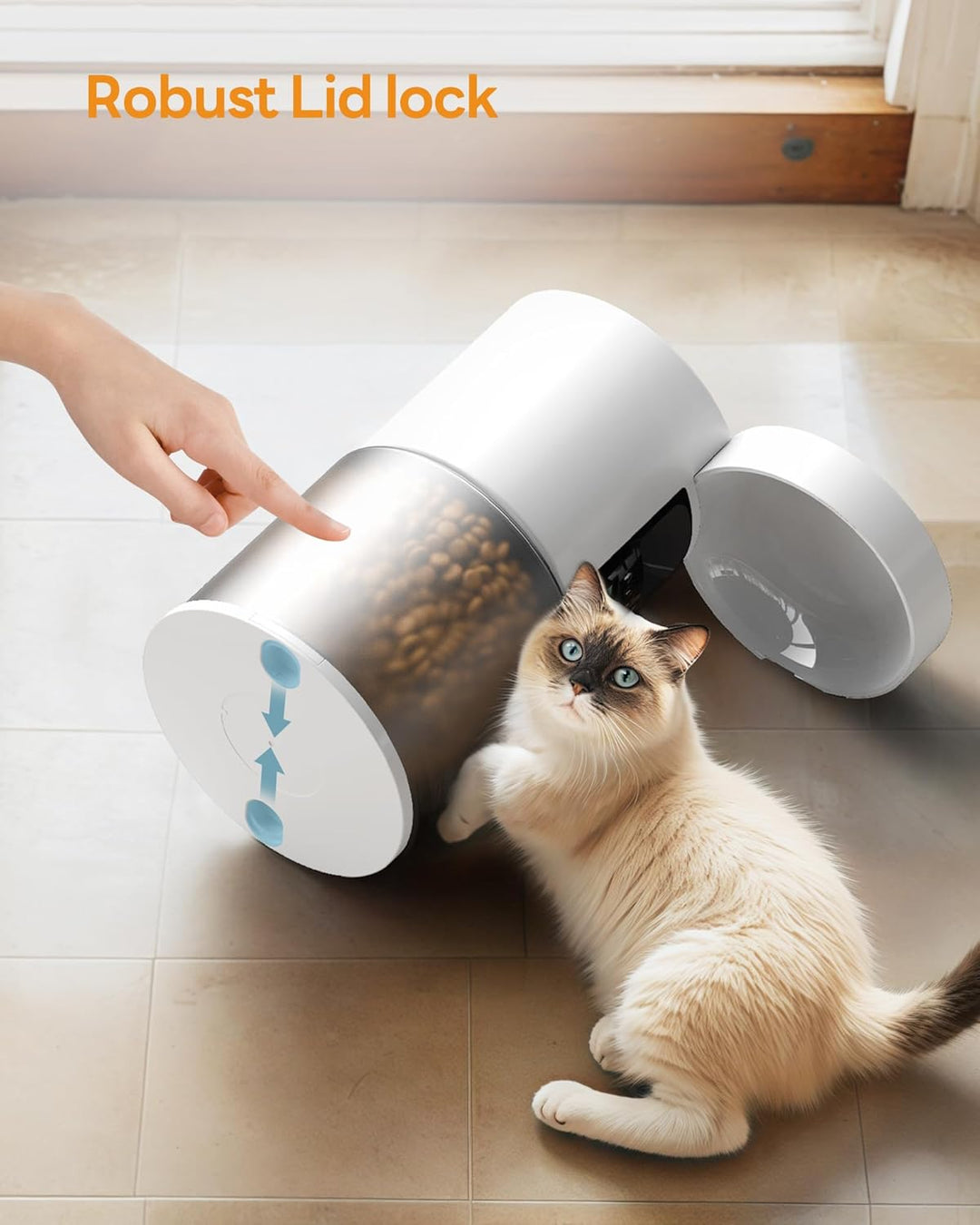 Futterautomat Katze Katzenfutter Automat mit Timer: Futternapf mit Automatic Futterautomat 4L - 10s-