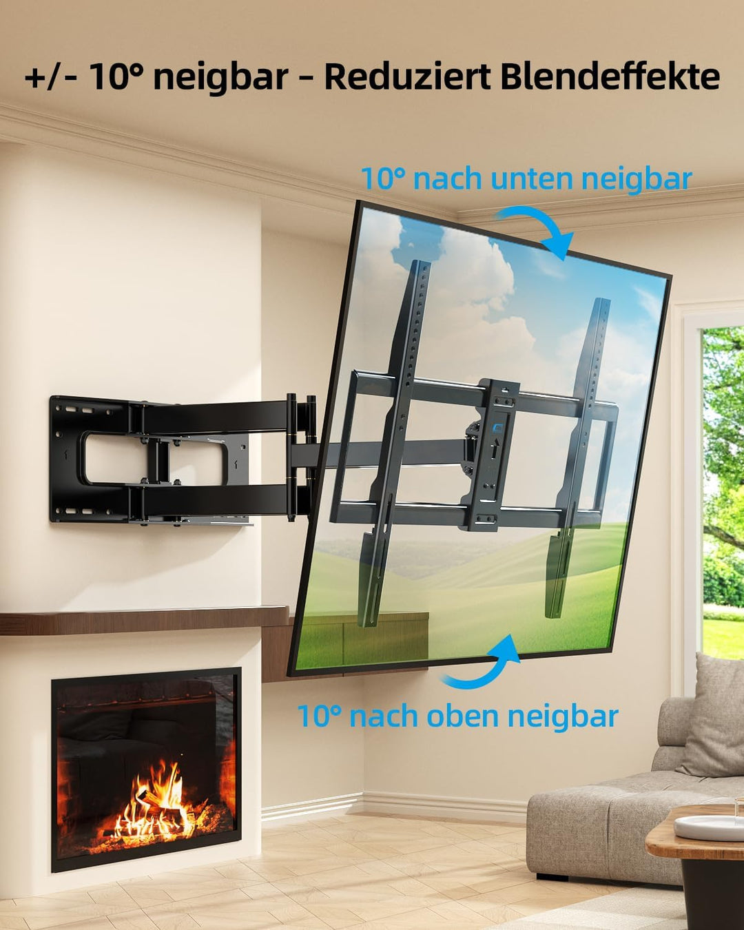 HOME VISION TV Wandhalterung Vollbeweglich 65-120", VESA 900x600, 100 kg 65-120 Zoll, 65-120 Zoll