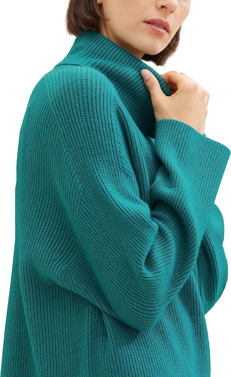 Tom Tailor Damen 1037786 Pullover mit Rollkragen (1er Pack) XL 32402 - Ever Green Melange, XL 32402