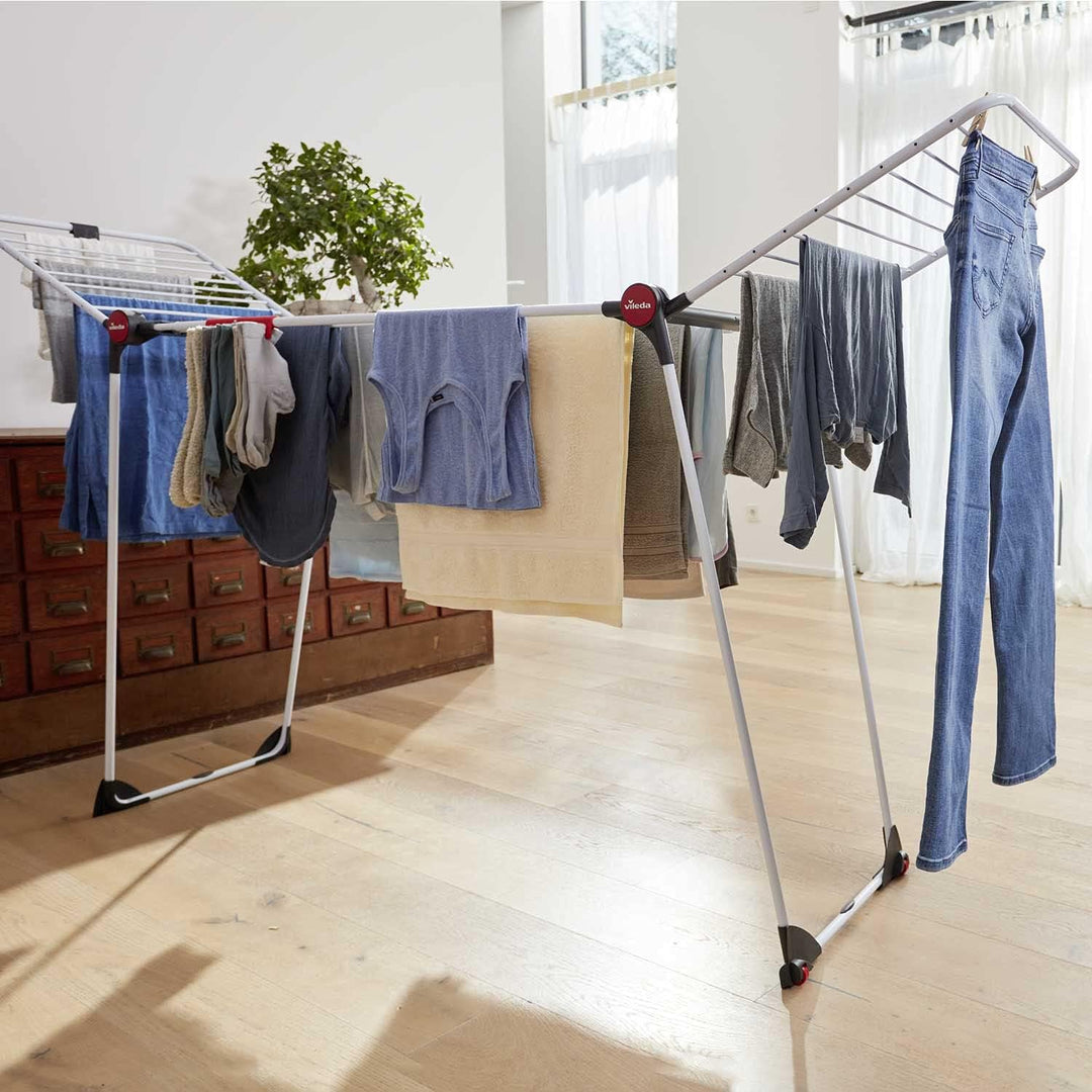 Vileda Infinity Flex Wäscheständer XXL ausziehbar, bis zu 2m ausziehbares Mittelteil, 30m Trockenlei