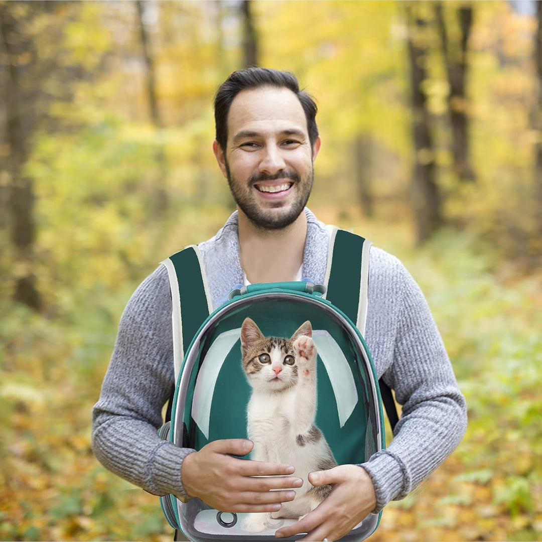 PETCUTE Haustier Katzen Rucksack,Hunde Rucksack für Kleine Katzen und Hunde,Atmungsaktive 360 ° Sich