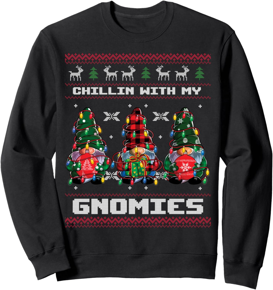 Chillin' With My Gnomies Hässlicher Weihnachtspyjama für Kinder, Weihnachten Sweatshirt