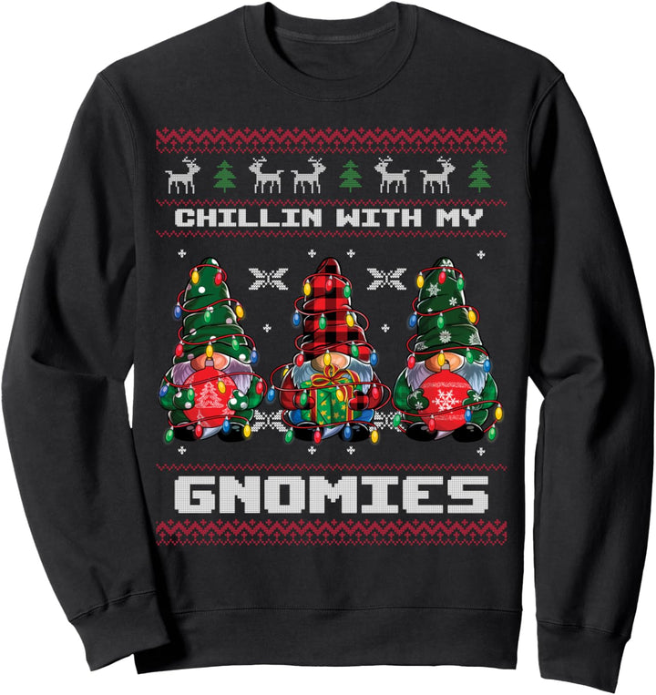 Chillin' With My Gnomies Hässlicher Weihnachtspyjama für Kinder, Weihnachten Sweatshirt