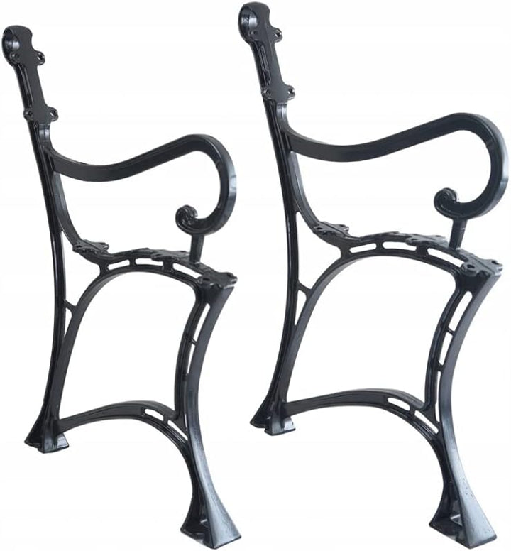 Home&Wood Aluminium Bankfuss Bein mit Armlehne Gartenbank aus Aluminium /2 Stück/