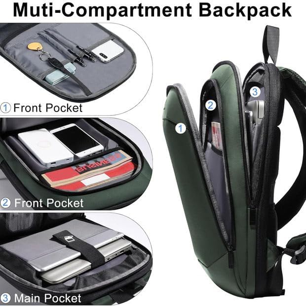 Laptop Rucksack Herren Business Rucksack leicht 15.6 Zoll wasserdichter erweiterbarer Reiserucksack