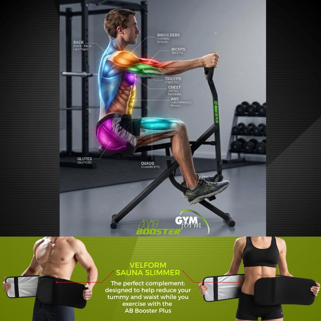 Ab Booster Plus + Sauna Slimmer, Trainingsgerät, komplettes Trainingsgerät, multifunktionales Aerobi