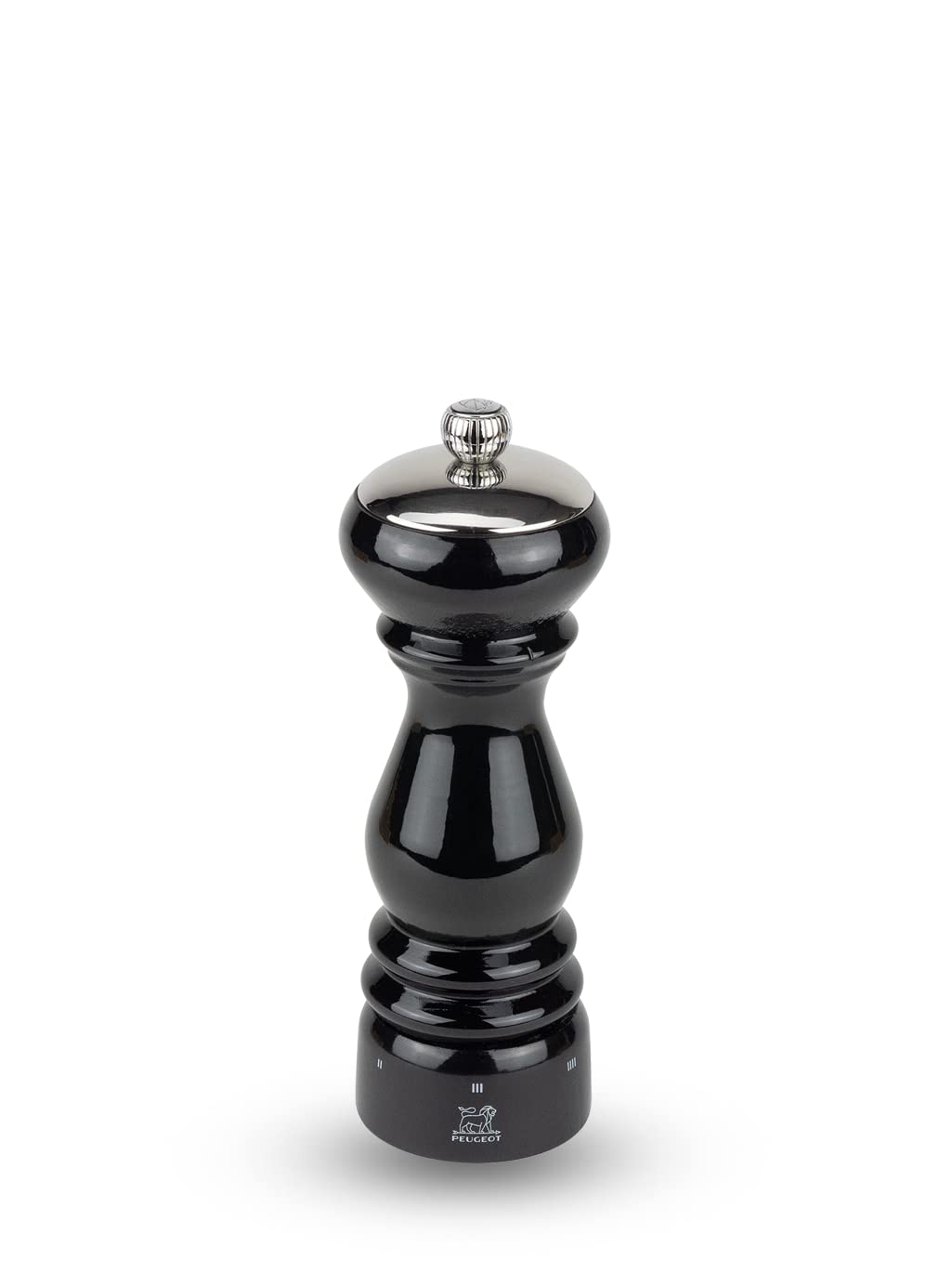 Peugeot 37468 PARIS ICÔNE Pfeffermühle, Holz, 18 cm Pfeffermühle Schwarz Lackiert, Pfeffermühle Schw