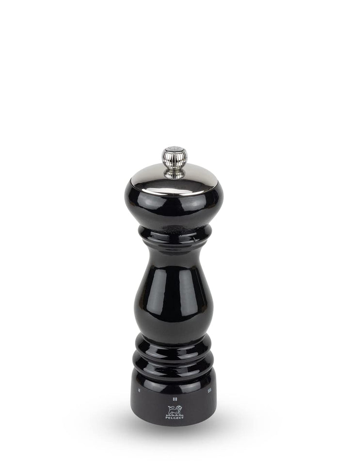 Peugeot 37468 PARIS ICÔNE Pfeffermühle, Holz, 18 cm Pfeffermühle Schwarz Lackiert, Pfeffermühle Schw