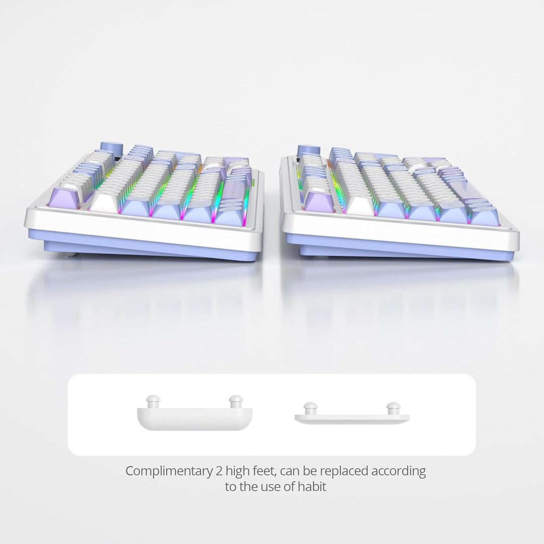 SbocKeeb 96% Kabellose Gaming Tastatur, Leise Membran Tastatur Mechanisches Gefühl mit Ziffernblock,