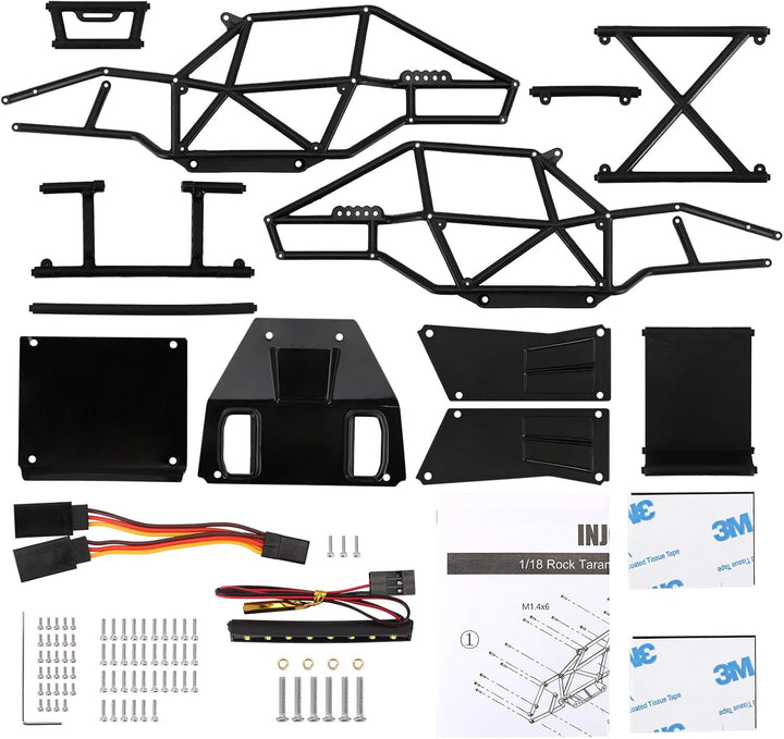 INJORA Rock Tarantula Nylon Buggy Karosserie Chassis Kit für TRX4M Upgrade 1/18 RC Crawler,schwarz,