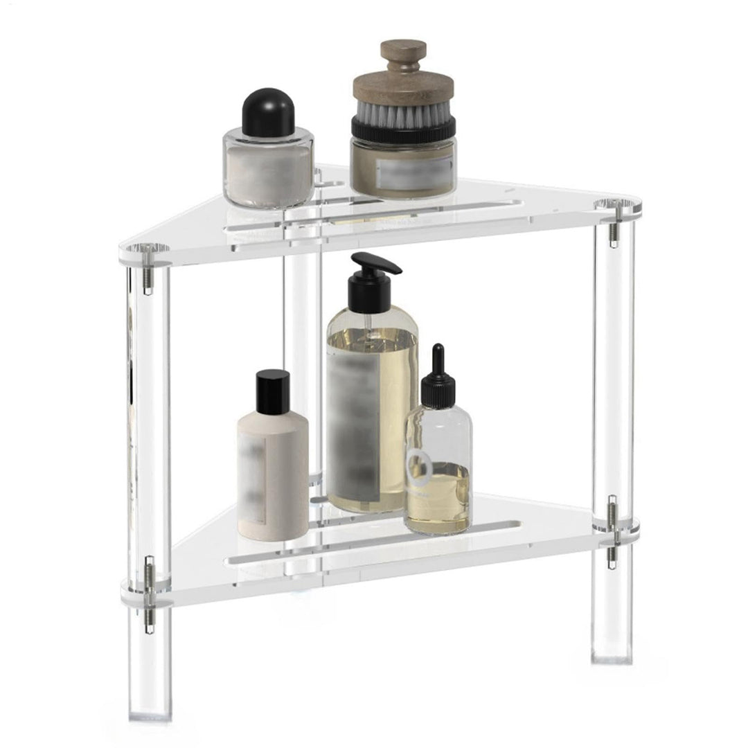 Eck-Duschhocker aus Acryl, Rutschfester Badesessel, strapazierfähiger Dusch-Caddy mit Ablage, Stabil