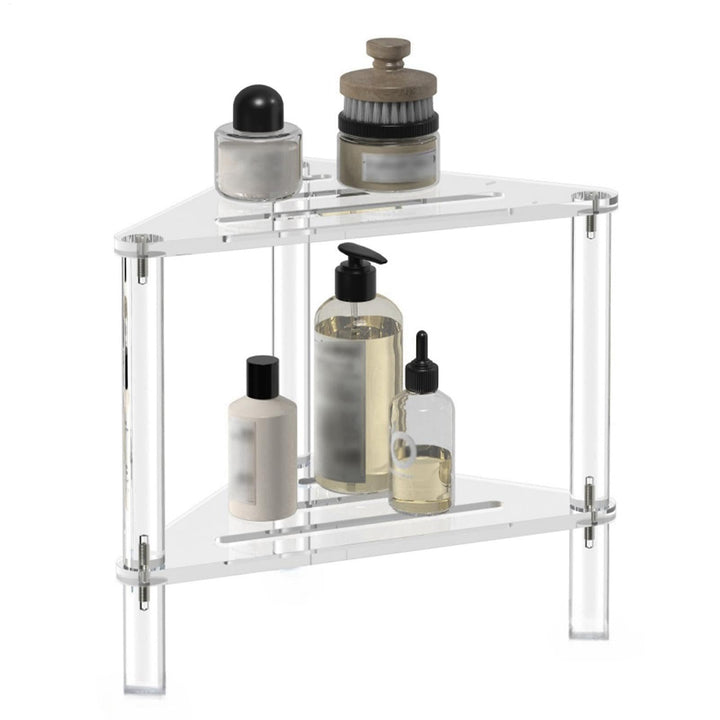 Eck-Duschhocker aus Acryl, Rutschfester Badesessel, strapazierfähiger Dusch-Caddy mit Ablage, Stabil